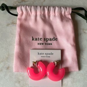 kate spade earrings Barbie Hoops Neon Pink Like New